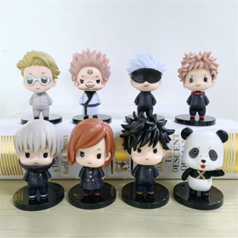 8pcs Set Anime Jujutsu Kaisen Action Figure Toys Cartoon Gojo Satoru Yuji Itadori Kugisaki Nobara Dolls 1 - Jujutsu Kaisen Store