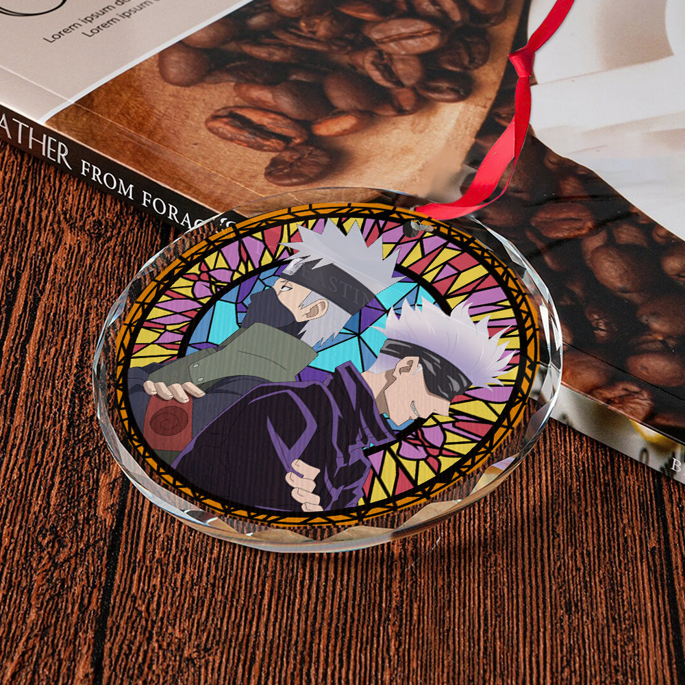 gojo vs kakashi stained glass ornament perfect gift for christmas holiday aqtql - Jujutsu Kaisen Store