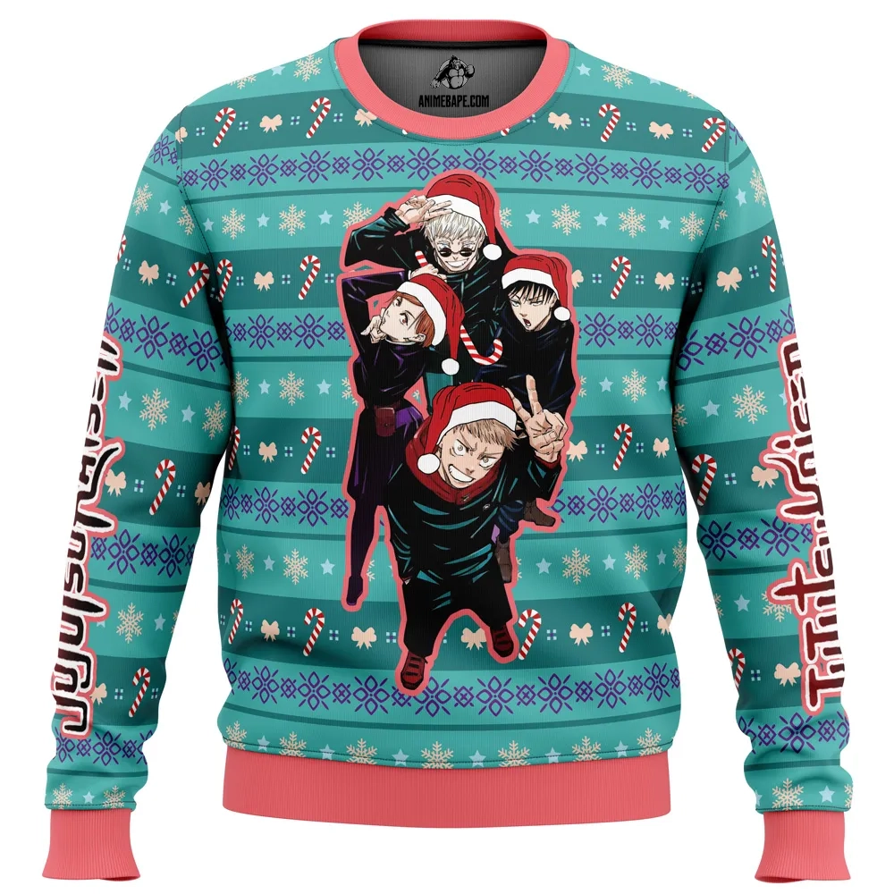 happy-dub-cast-jujutsu-kaisen-ugly-christmas-sweater-enmkc