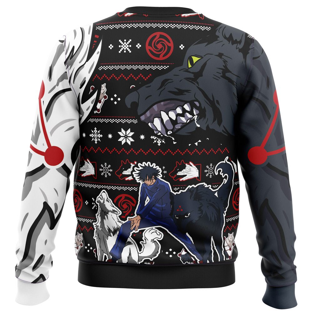 megumi divine dogs jujutsu kaisen ugly christmas sweater symyy - Jujutsu Kaisen Store