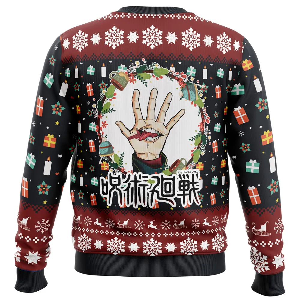 sukuna christmas jujutsu kaisen ugly christmas sweater wconi - Jujutsu Kaisen Store
